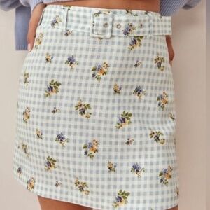 Reformation Apricot linen skirt 4